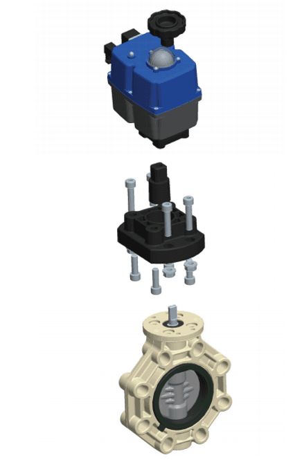 Hovedbilde Industriell Spjeldventil Med Elektrisk Aktuator | Ø ...