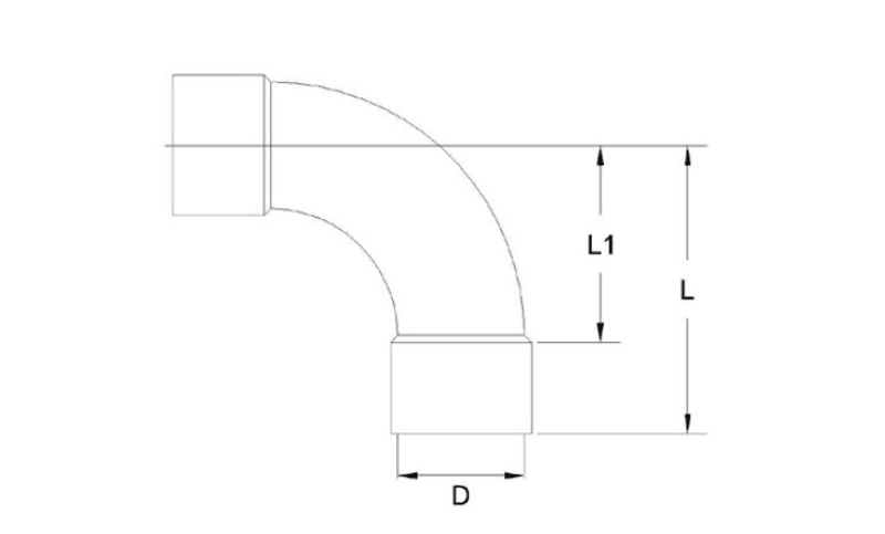PVC Langbend | 90° Ø63mm PN10